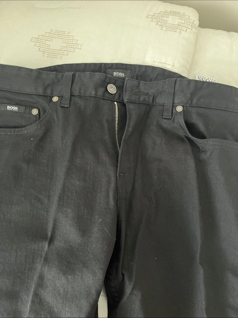 BOSS Slim Straight Jeans in Black